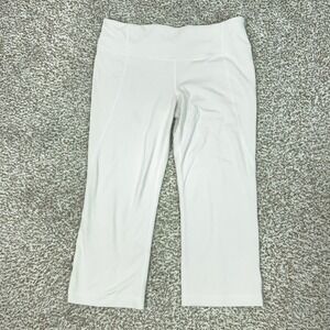 Lululemon Pants Womens 10 White Capri Leggings Slit Hem Yoga Gym Workout Sports